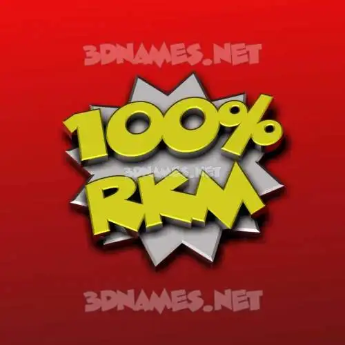 rkm in 100 Percent style - 3D name wallpaper