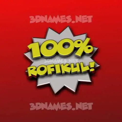 rofikul in 100 Percent style - 3D name wallpaper