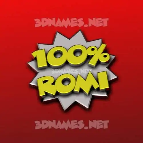 romi in 100 Percent style - 3D name wallpaper