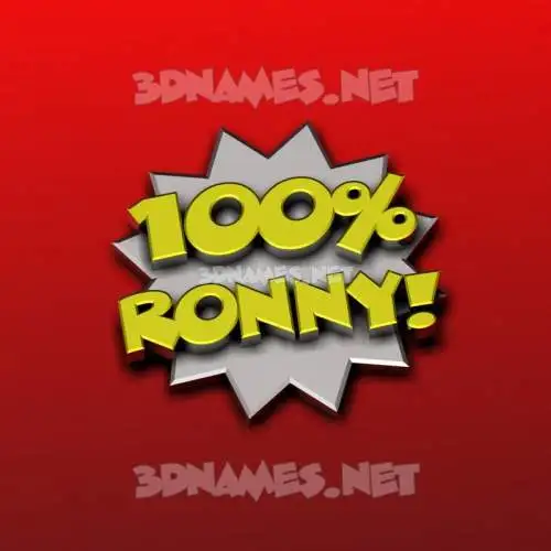 ronny in 100 Percent style - 3D name wallpaper