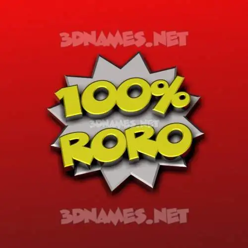 roro in 100 Percent style - 3D name wallpaper roro in 100 Percent style - 3D name wallpaper