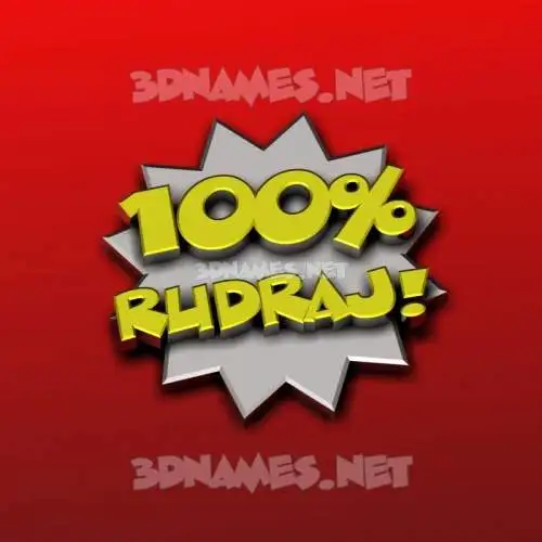 rudraj in 100 Percent style - 3D name wallpaper