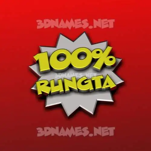 rungta in 100 Percent style - 3D name wallpaper