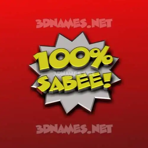 sabee in 100 Percent style - 3D name wallpaper