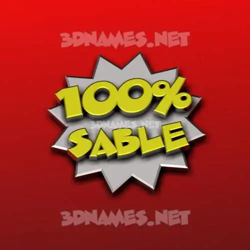 sable in 100 Percent style - 3D name wallpaper sable in 100 Percent style - 3D name wallpaper