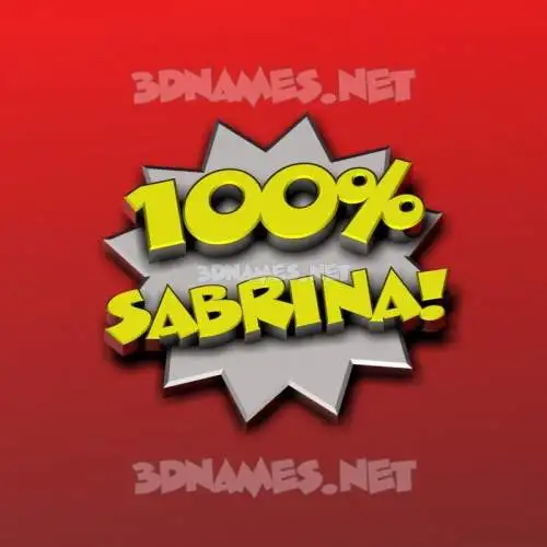 sabrina in 100 Percent style - 3D name wallpaper