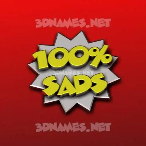 sads in 100 Percent style - 3D name wallpaper