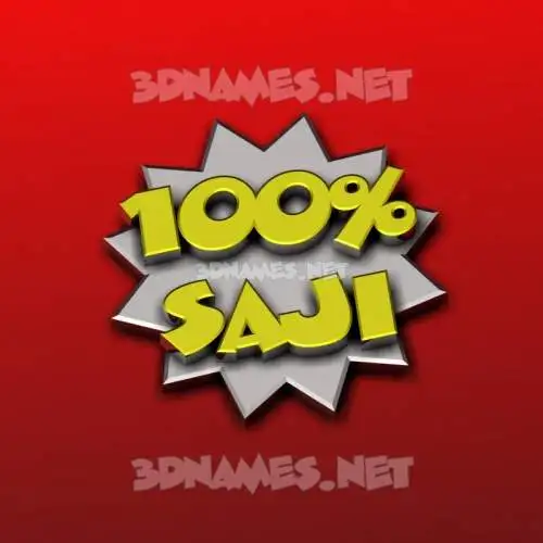 saji in 100 Percent style - 3D name wallpaper saji in 100 Percent style - 3D name wallpaper