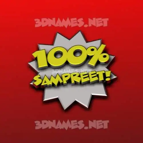 sampreet in 100 Percent style - 3D name wallpaper