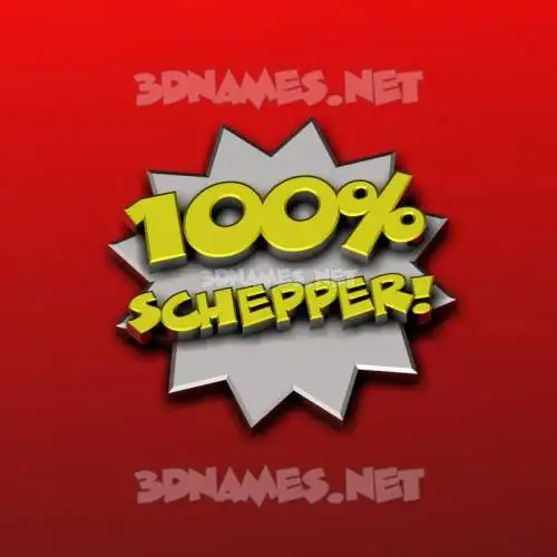 schepper in 100 Percent style - 3D name wallpaper