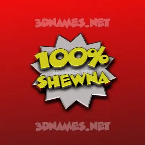 shewna in 100 Percent style - 3D name wallpaper