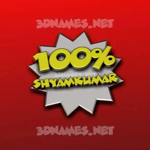 shyamkumar in 100 Percent style - 3D name wallpaper