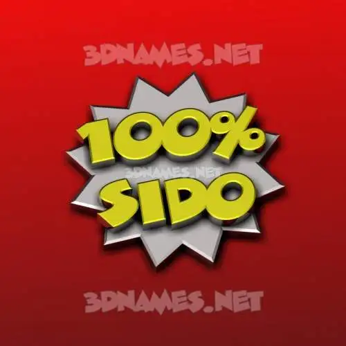 sido in 100 Percent style - 3D name wallpaper sido in 100 Percent style - 3D name wallpaper