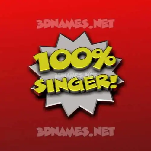 singer in 100 Percent style - 3D name wallpaper