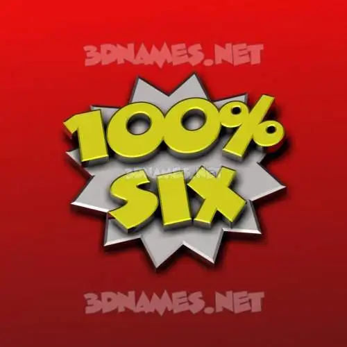 six in 100 Percent style - 3D name wallpaper six in 100 Percent style - 3D name wallpaper