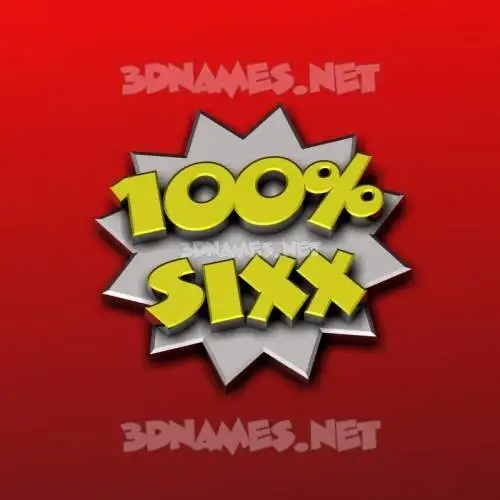 sixx in 100 Percent style - 3D name wallpaper sixx in 100 Percent style - 3D name wallpaper