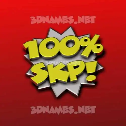 skp in 100 Percent style - 3D name wallpaper