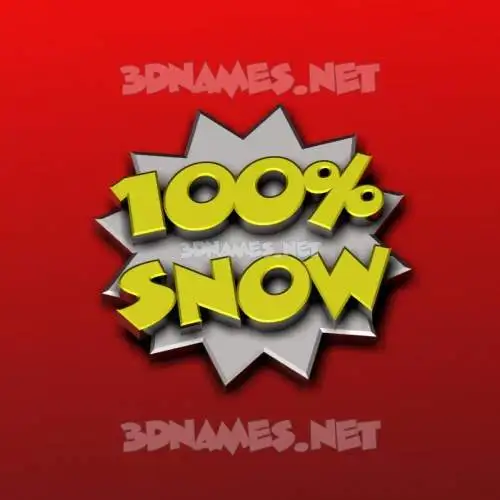 snow in 100 Percent style - 3D name wallpaper