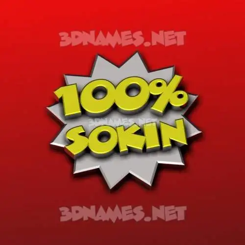 sokin in 100 Percent style - 3D name wallpaper sokin in 100 Percent style - 3D name wallpaper