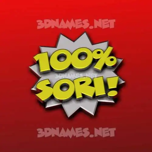 sori in 100 Percent style - 3D name wallpaper sori in 100 Percent style - 3D name wallpaper