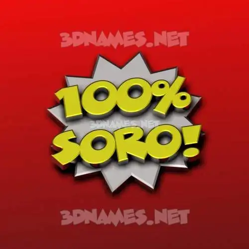 soro in 100 Percent style - 3D name wallpaper