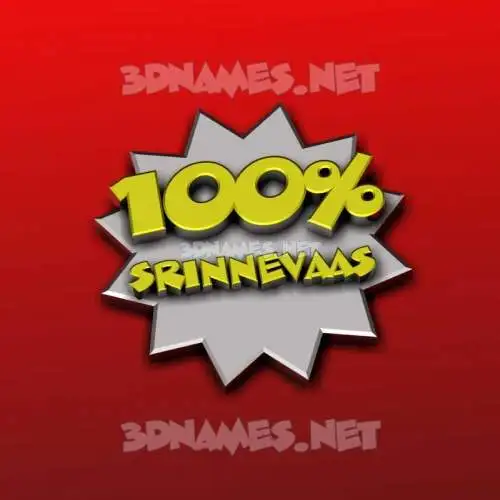 srinnevaas in 100 Percent style - 3D name wallpaper