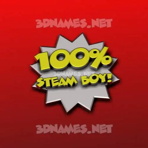 steam boy in 100 Percent style - 3D name wallpaper