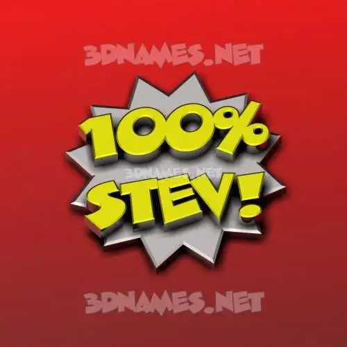 stev in 100 Percent style - 3D name wallpaper