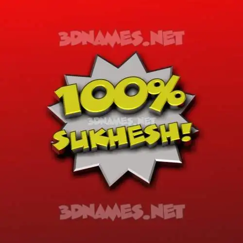 sukhesh in 100 Percent style - 3D name wallpaper