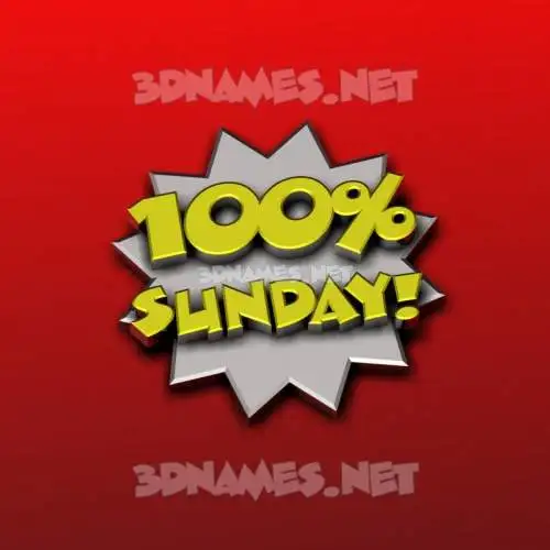 sunday in 100 Percent style - 3D name wallpaper sunday in 100 Percent style - 3D name wallpaper