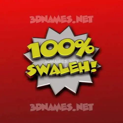 swaleh in 100 Percent style - 3D name wallpaper