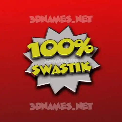 swastik in 100 Percent style - 3D name wallpaper