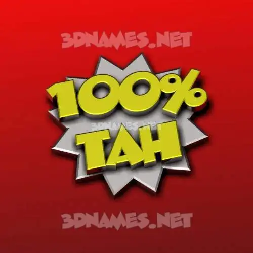 tah in 100 Percent style - 3D name wallpaper tah in 100 Percent style - 3D name wallpaper
