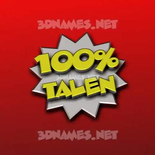 talen in 100 Percent style - 3D name wallpaper