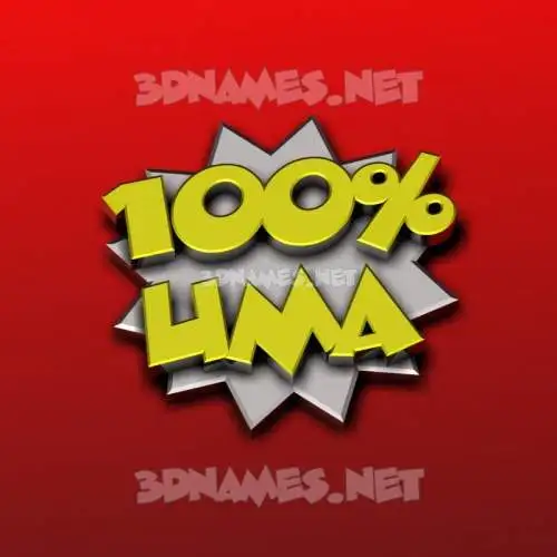 uma in 100 Percent style - 3D name wallpaper