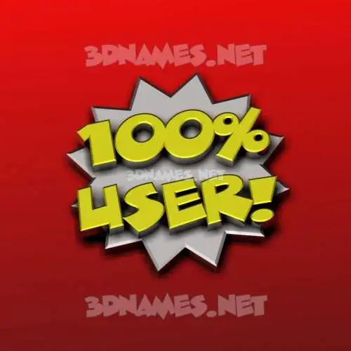 user in 100 Percent style - 3D name wallpaper