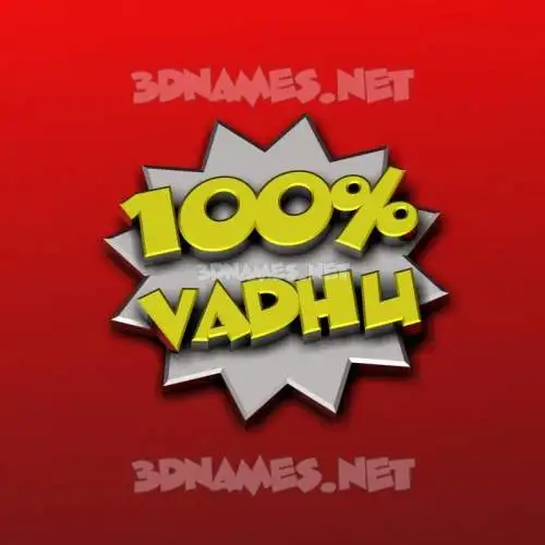 vadhu in 100 Percent style - 3D name wallpaper vadhu in 100 Percent style - 3D name wallpaper