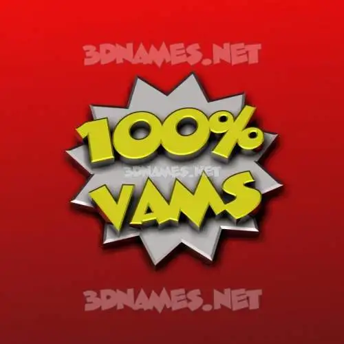 vams in 100 Percent style - 3D name wallpaper
