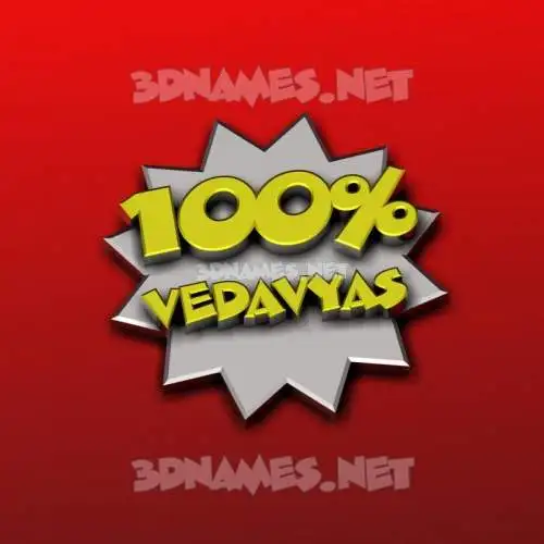 vedavyas in 100 Percent style - 3D name wallpaper