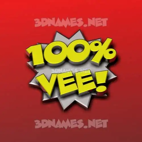 vee in 100 Percent style - 3D name wallpaper