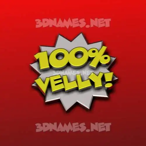 velly in 100 Percent style - 3D name wallpaper