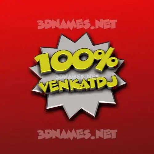 venkatdj in 100 Percent style - 3D name wallpaper