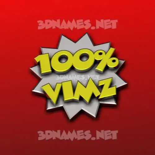 vimz in 100 Percent style - 3D name wallpaper
