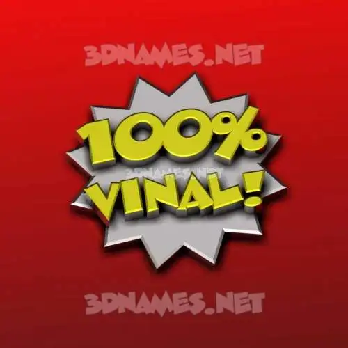vinal in 100 Percent style - 3D name wallpaper