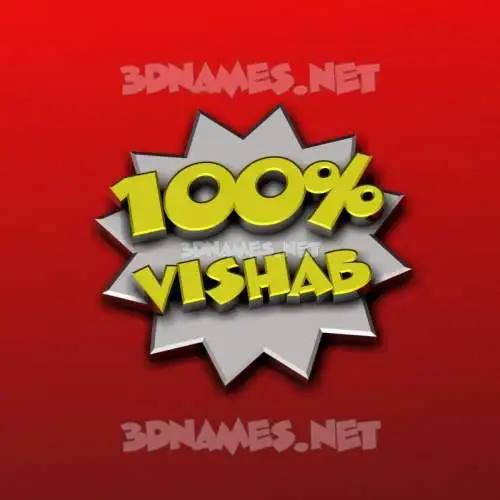 vishab in 100 Percent style - 3D name wallpaper