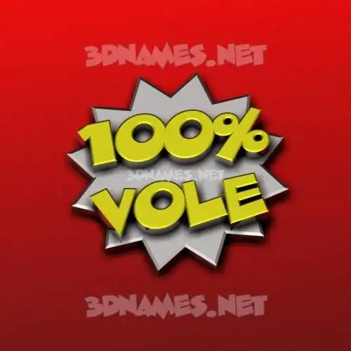 vole in 100 Percent style - 3D name wallpaper