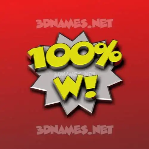 w in 100 Percent style - 3D name wallpaper w in 100 Percent style - 3D name wallpaper