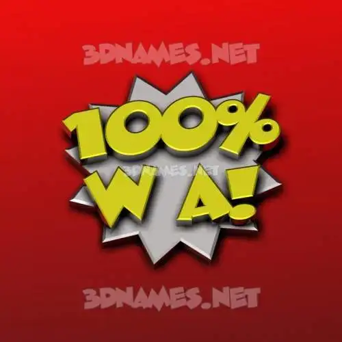 w a in 100 Percent style - 3D name wallpaper