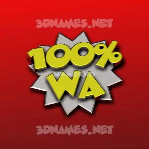 wa in 100 Percent style - 3D name wallpaper