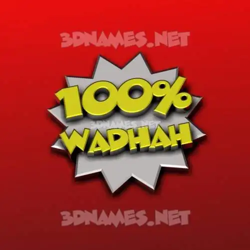 wadhah in 100 Percent style - 3D name wallpaper wadhah in 100 Percent style - 3D name wallpaper